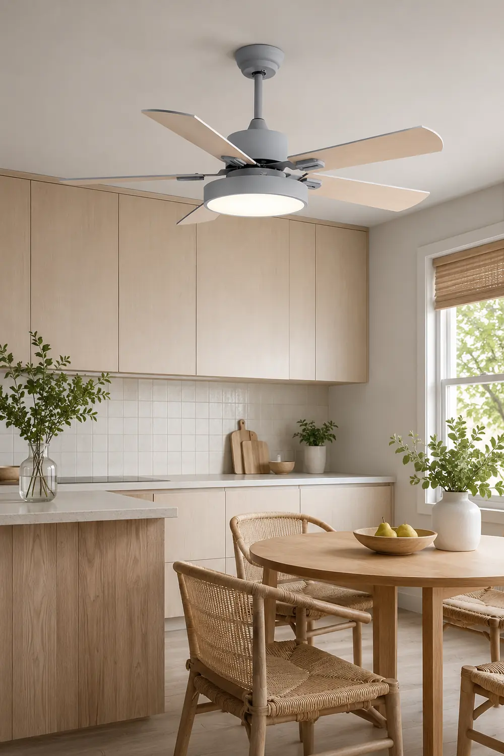 Morandi 5-Blade Ceiling Fan with Light, 4 Color - Lumpaz