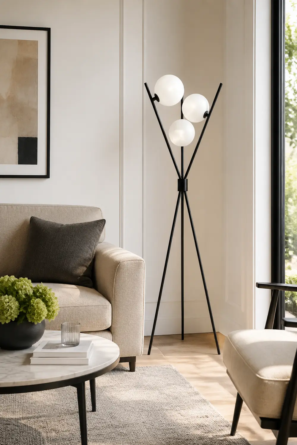 Valentina Tripod Floor Lamp/Table Lamp, Metal/Acrylic - Lumpaz