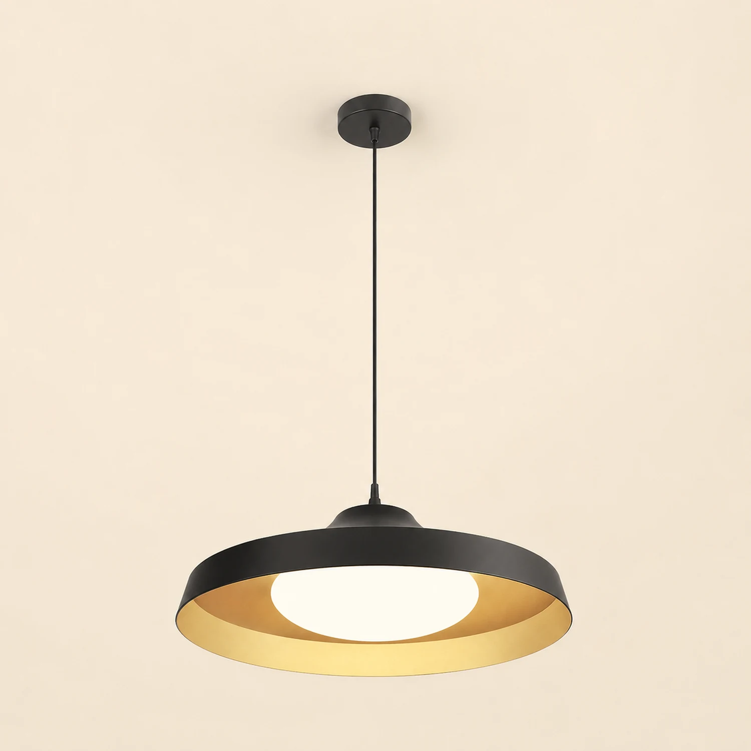 Carins Flush Mount Ceiling Light Round Retro, Metal/Acrylic, White/Black, Bedroom - Lumpaz