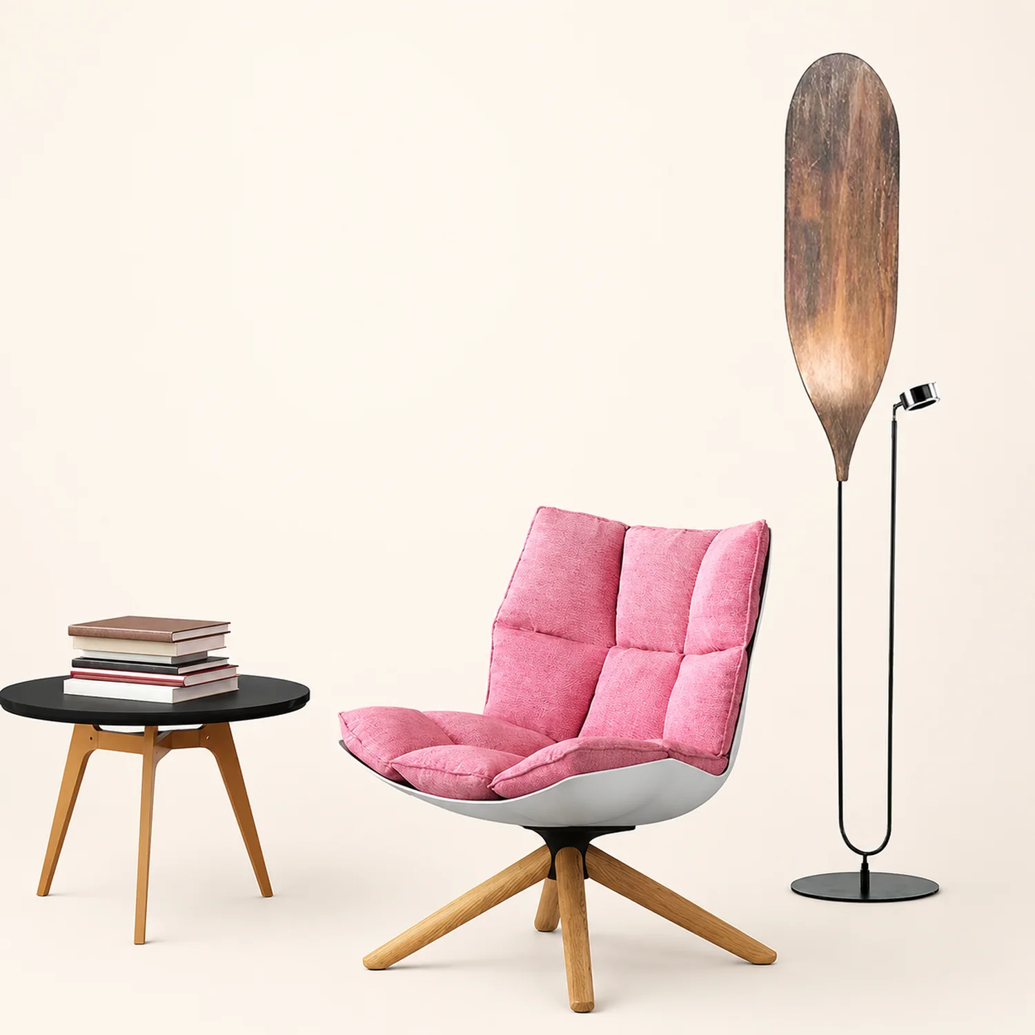 Salgado LED Floor Lamp, Metal, Reddish Brown/Aqua Blue - Lumpaz