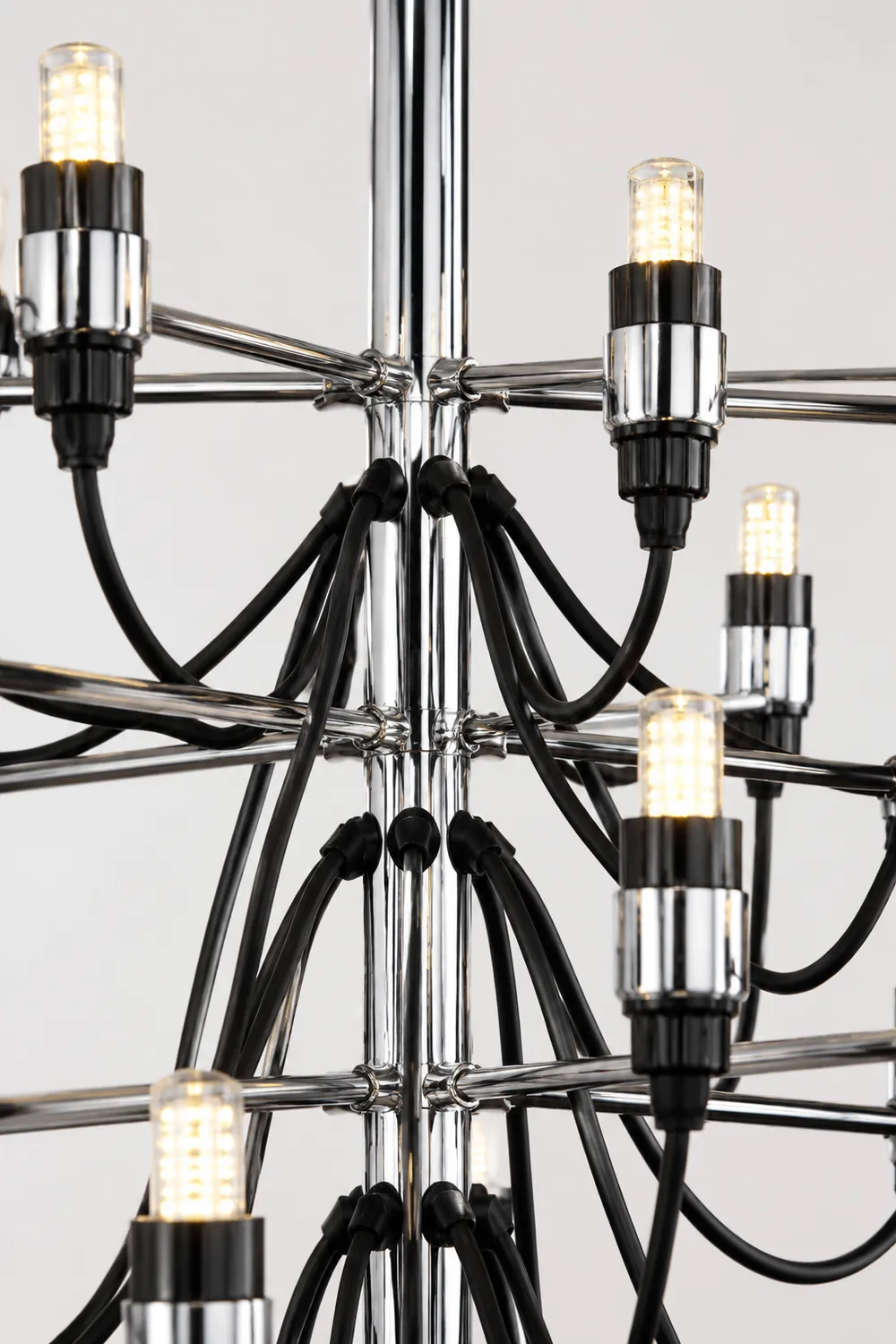 Alessio Retro Linear Metal Chandelier, Black - Lumpaz