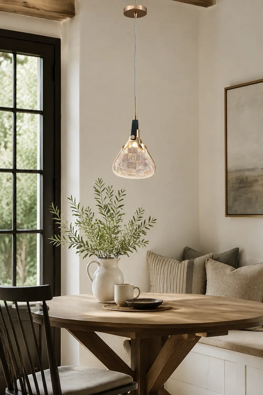 Hailie Postmodern Elegant Gold/Black Bedroom Pendant Light - Lumpaz