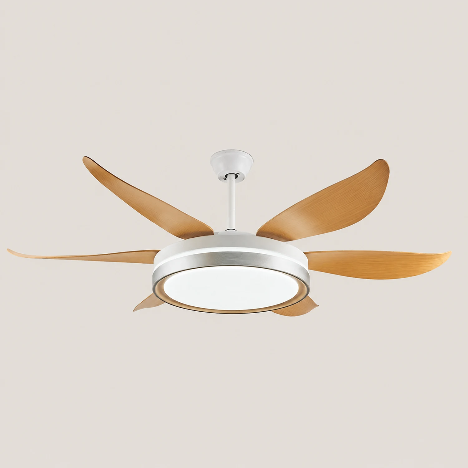 Haydn 6-Blade DC Fan with Light, Silver & Gold, Metal & Acrylic & ABS, Bedroom - Lumpaz