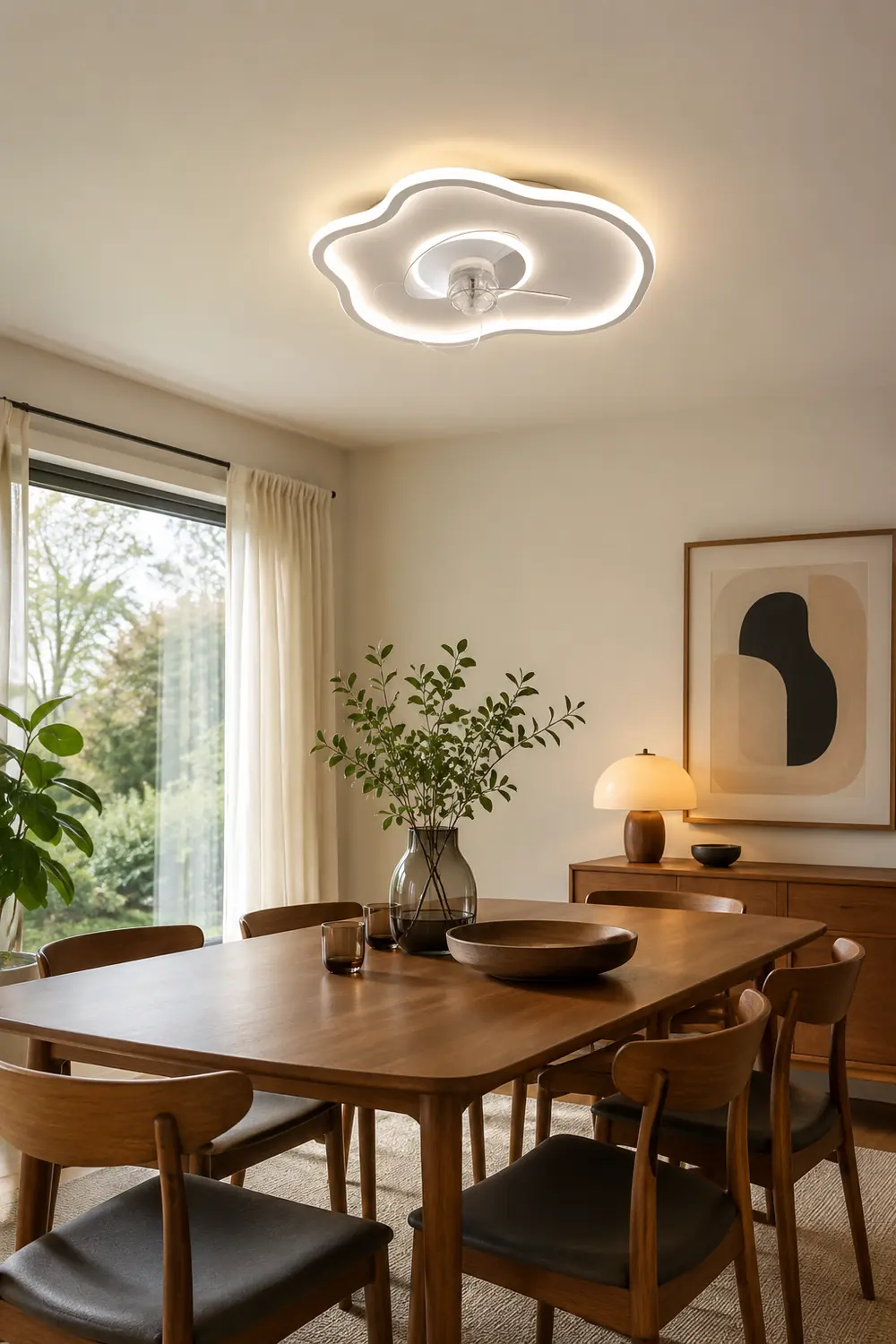 Edge White Ceiling Fan with Light, 8 Style, L 16"/18" - Lumpaz
