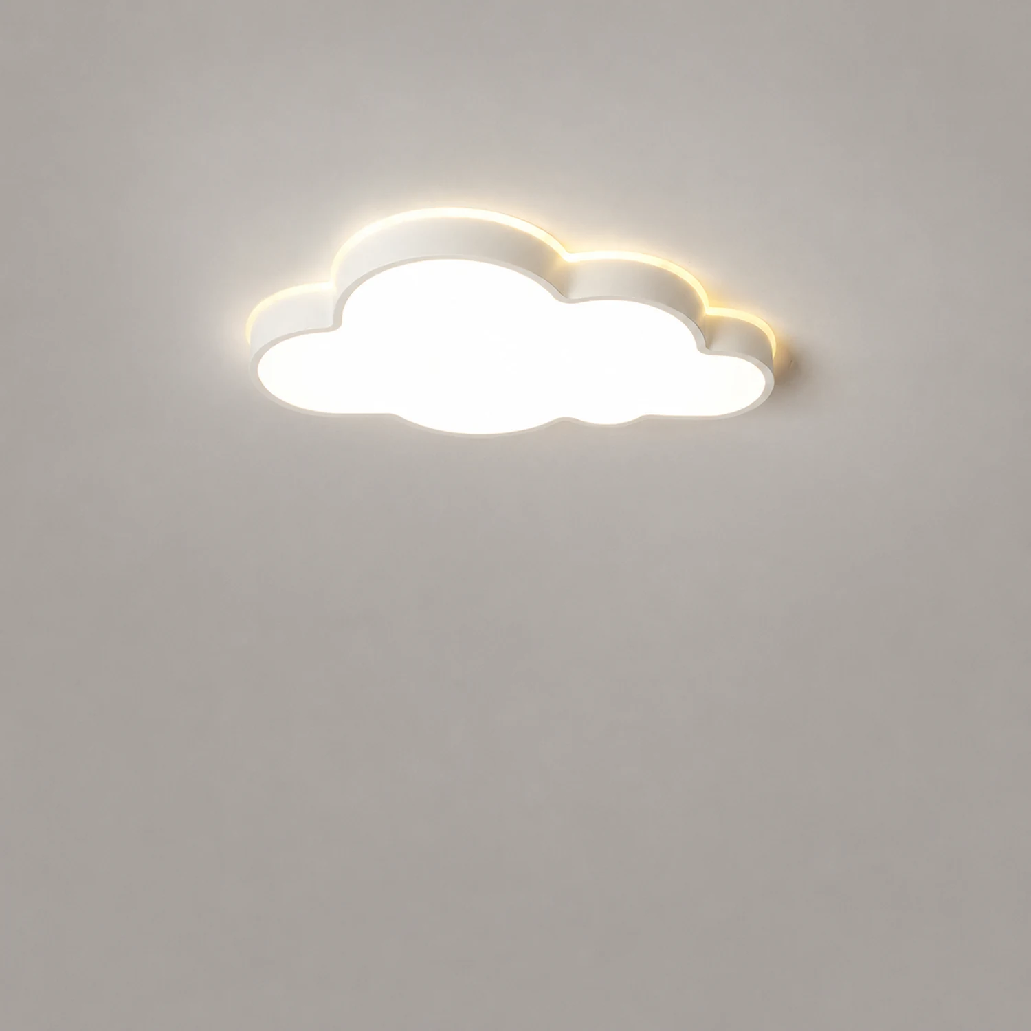 Minori Modern Flush Mount Cloud Ceiling Light, White, Metal - Lumpaz