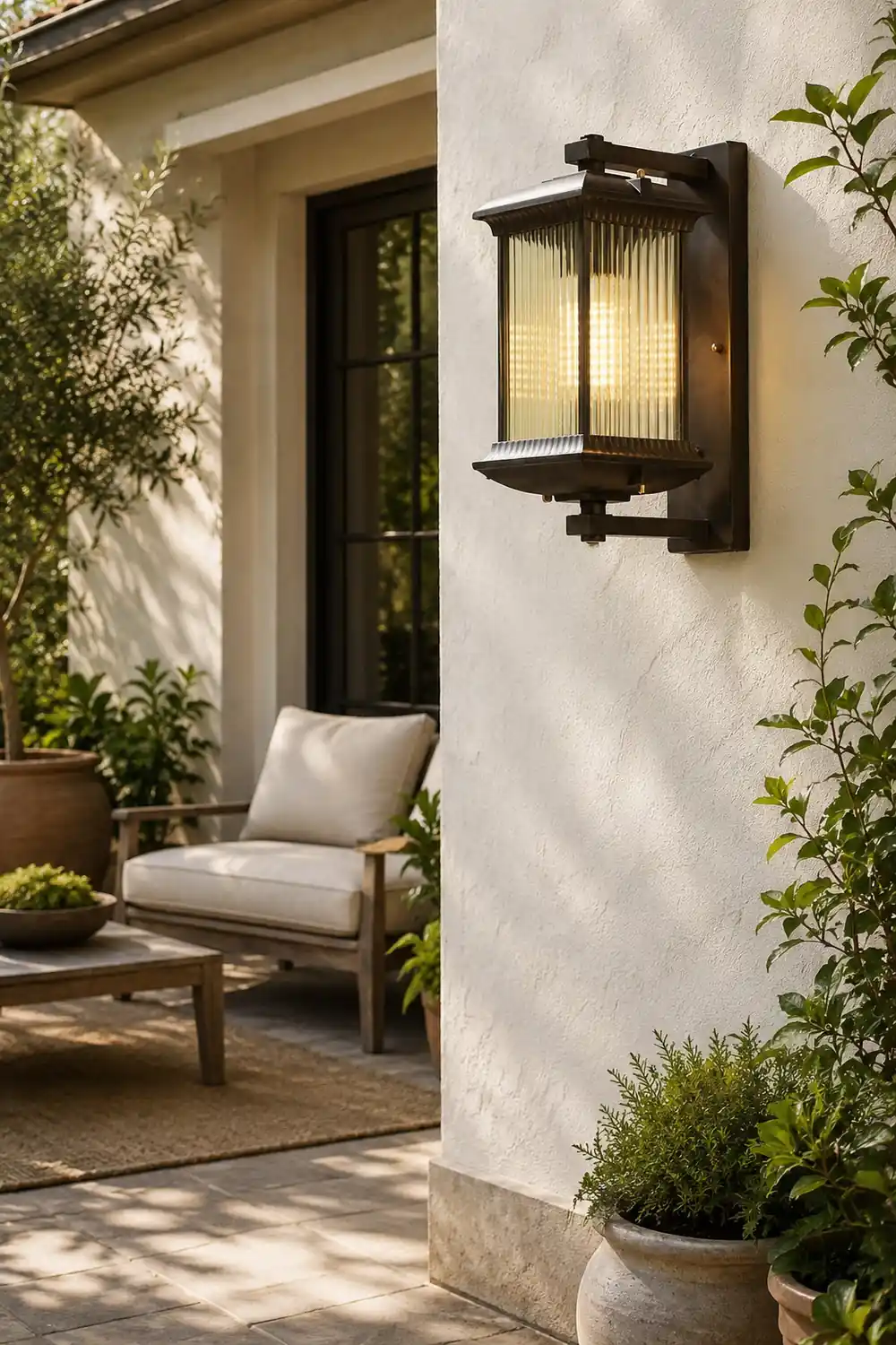 Outdoor Waterproof Creative Glass Shade Brown Retro Exterior Wall Lights - Lumpaz