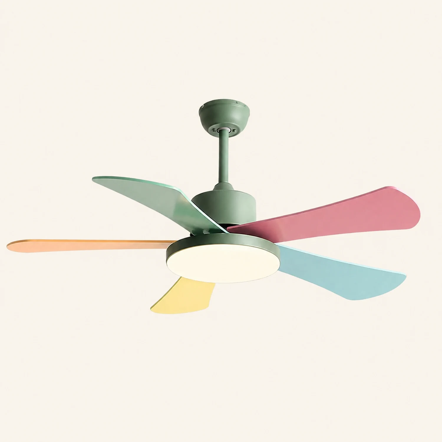 Morandi 5-Blade DC Colorful Ceiling Fan with Light, Summer, 41'' - Lumpaz