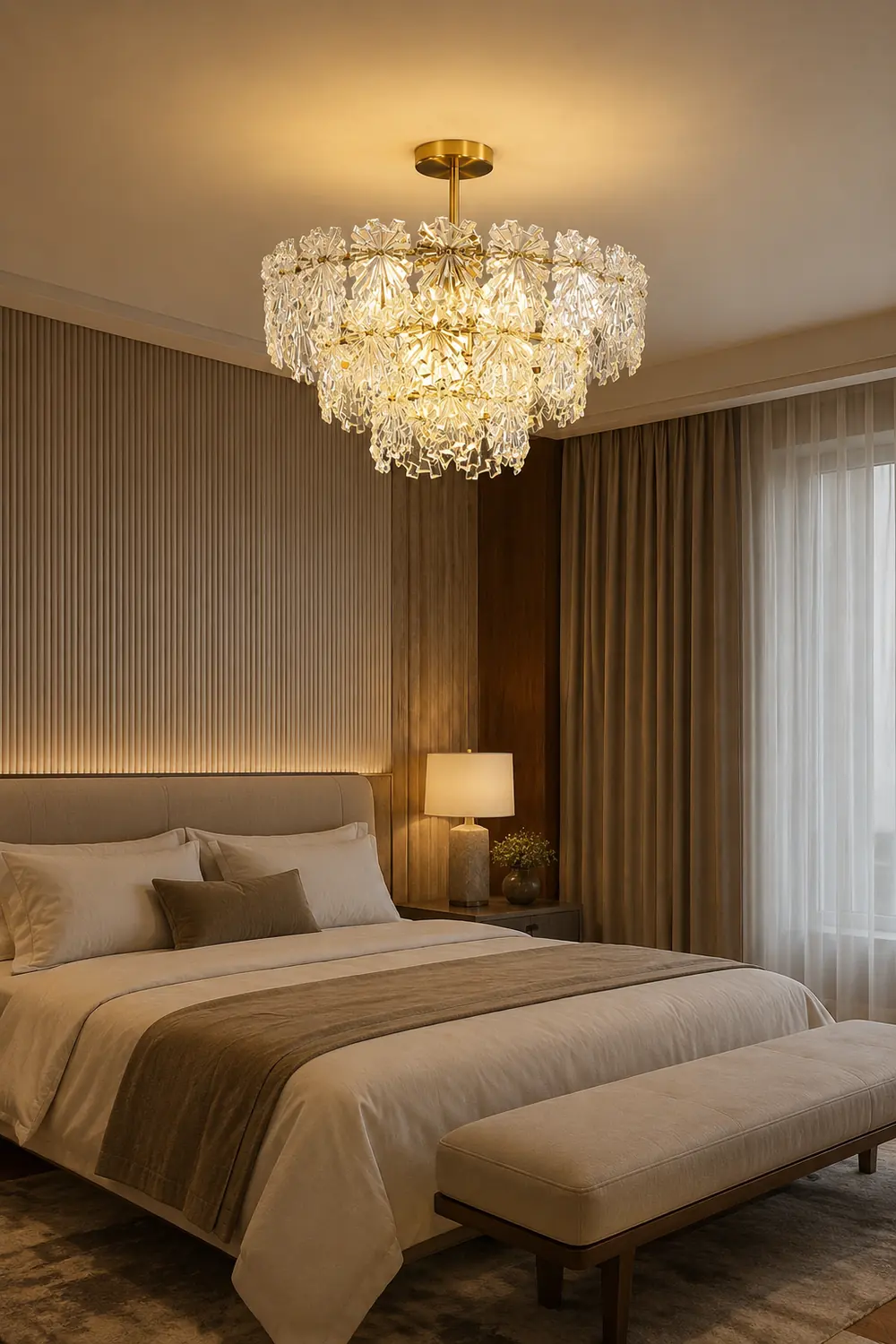 Marilyn Elegant Gold Pendant Light 3 Rings, Metal/Glass - Lumpaz