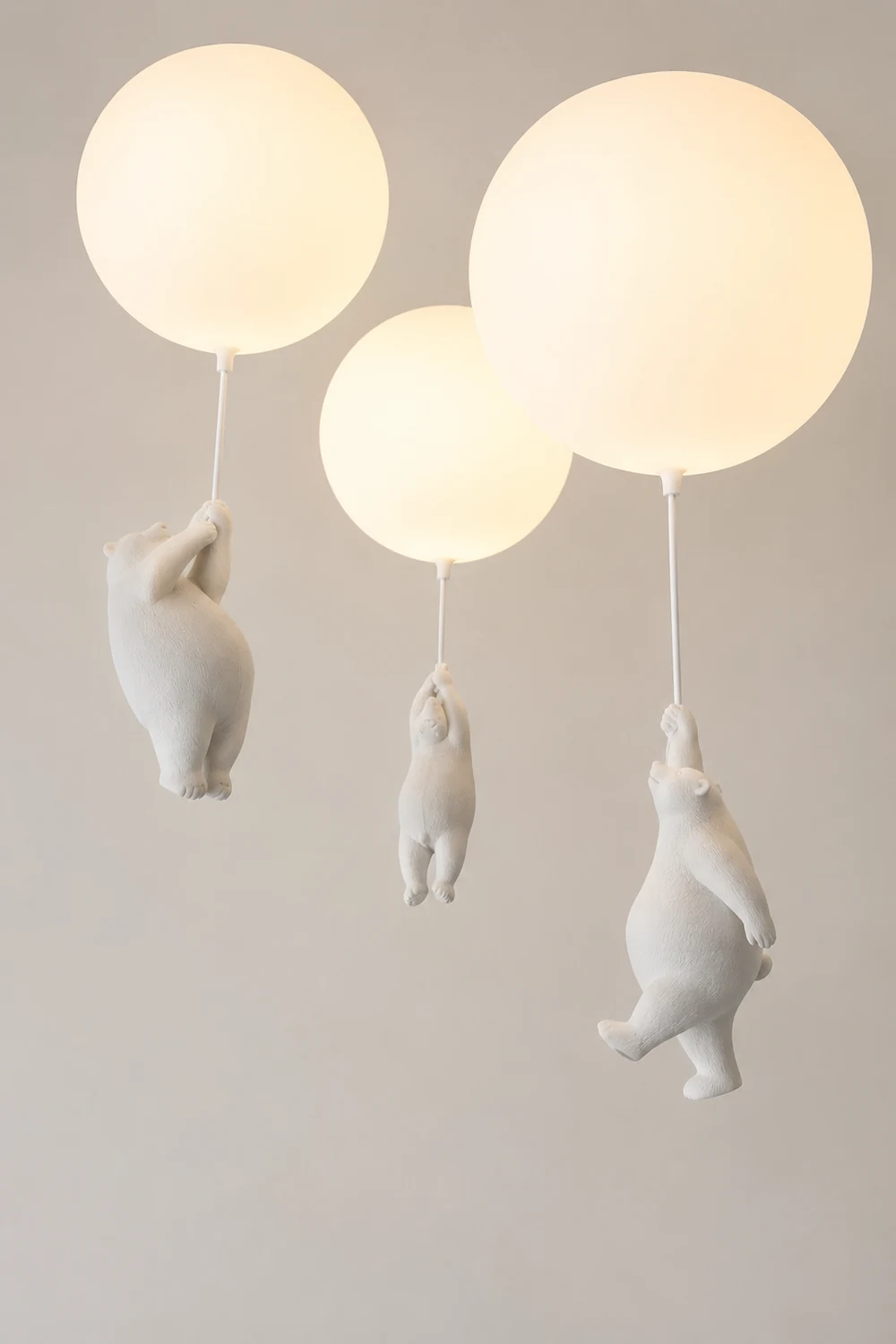Fateh Bear Balloon LED Flush Mount Ceiling Light 3 Style White - Lumpaz