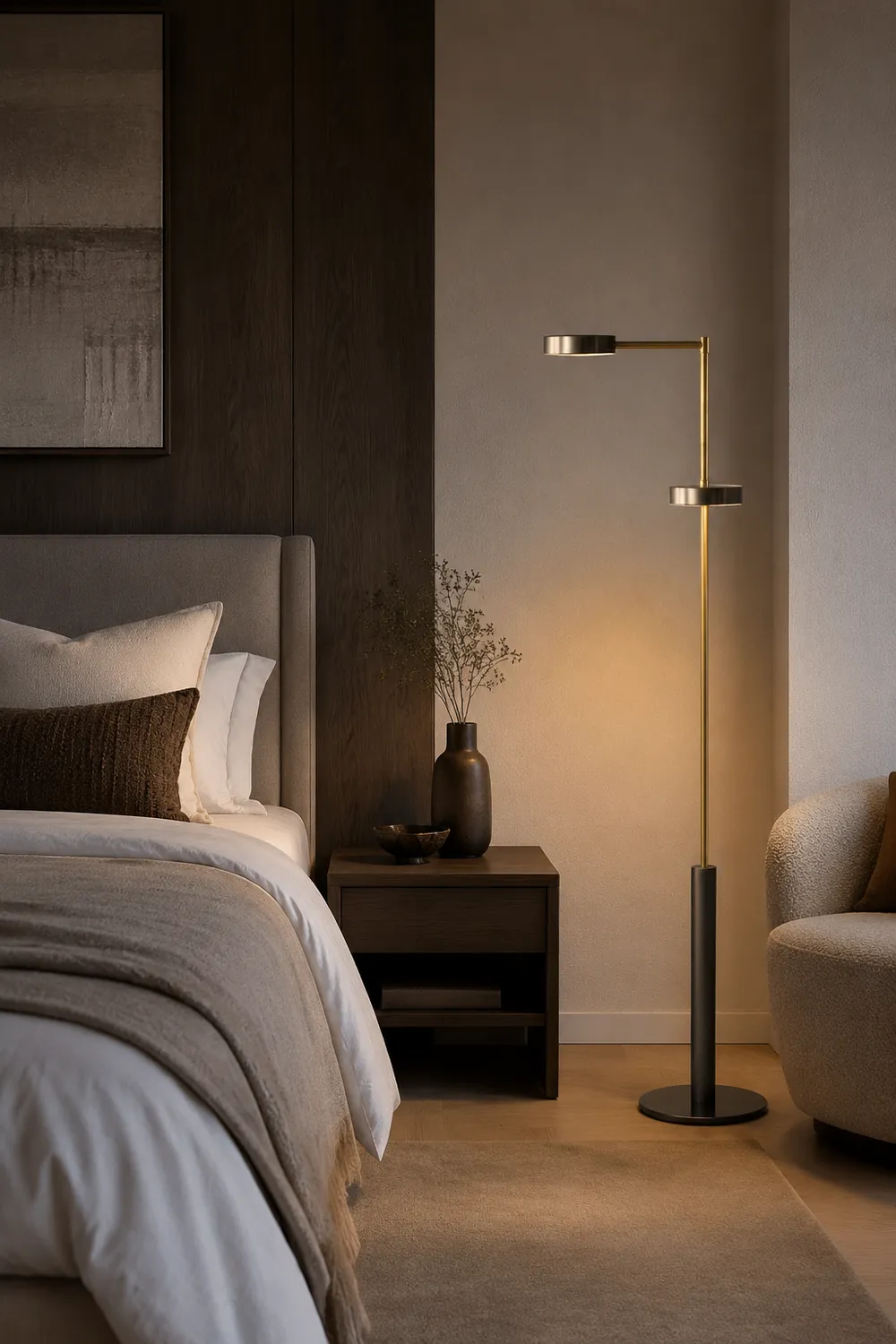 Salgado Modern Minimalist Metal Projector Floor Lamp, Mate Black - Lumpaz