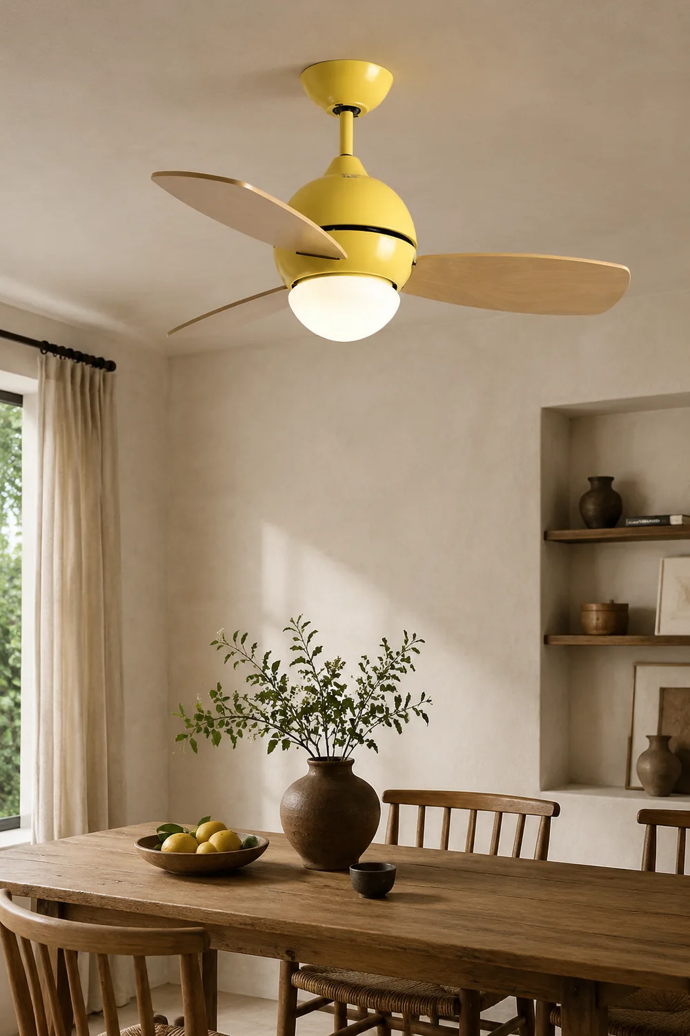 Morandi Colorful 3-Blade Ceiling Fan with Light, 6 Color, DIA 36.2'' - Lumpaz