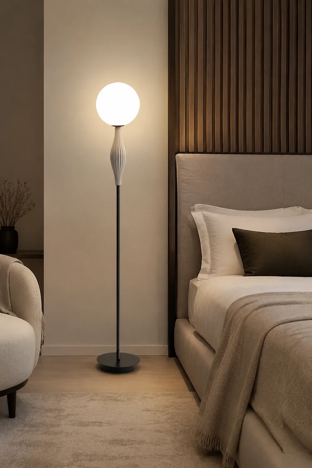 Valentina Floor Lamp Bubble Modern, Metal/Glass, Bedroom - Lumpaz