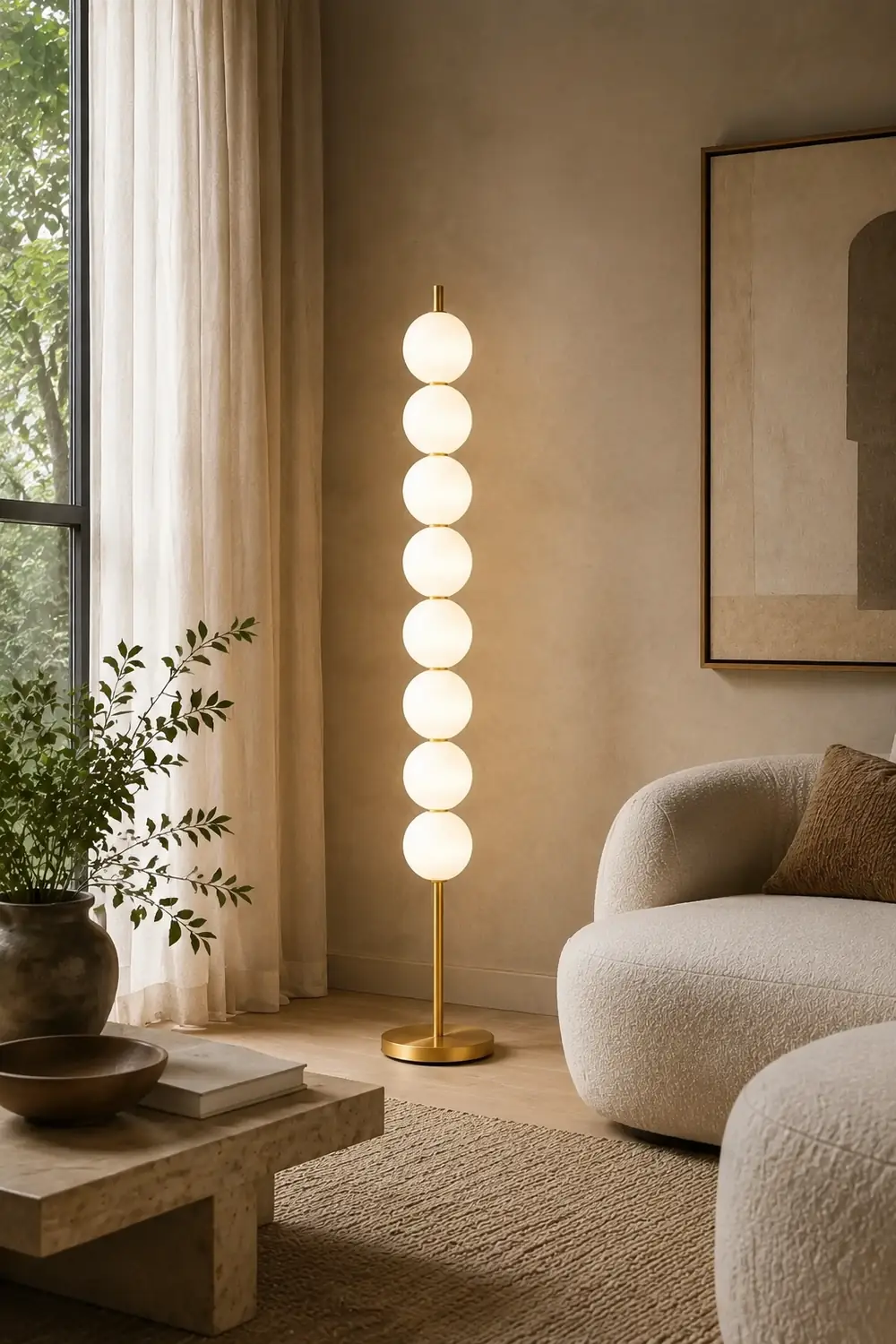 Valentina Modern Candy Acrylic/etal Floor Lamp, Brass - Lumpaz