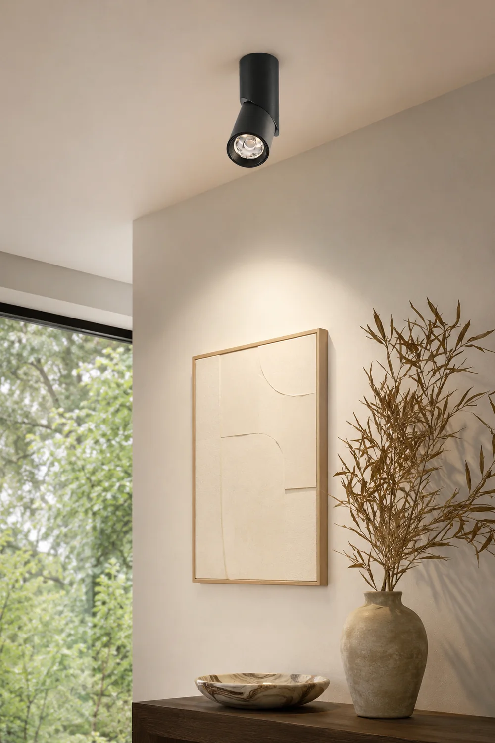 Vovak LED Rotating Flush Mount Spotlight, Black/White - Lumpaz