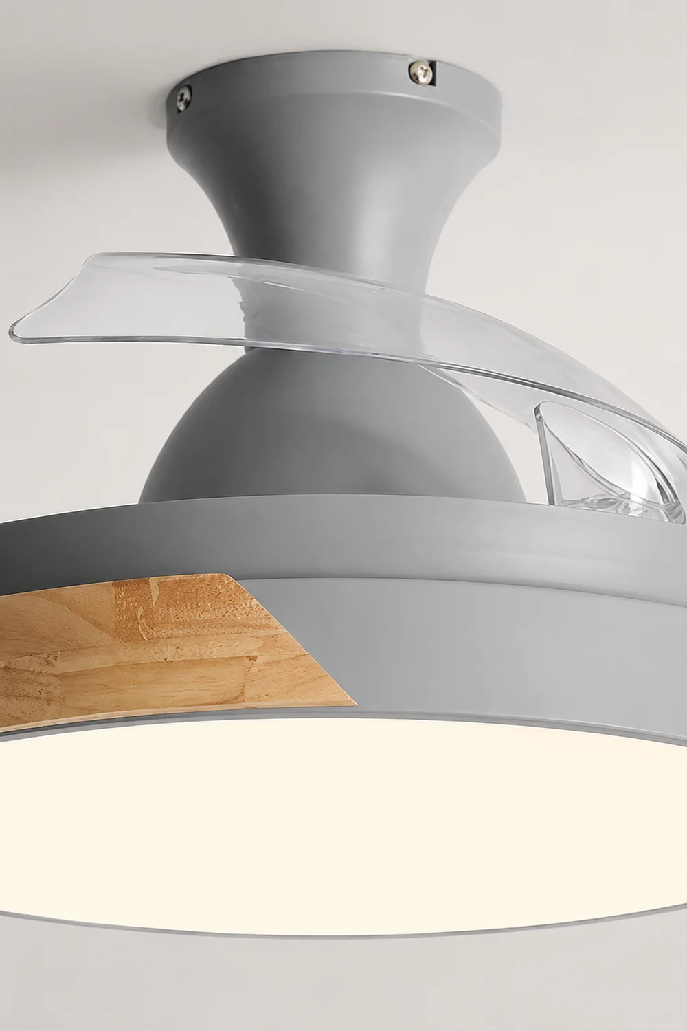 Morandi Invisible Blades Ceiling Fan With Light, 5 Color, L 35.4"/39.3" - Lumpaz