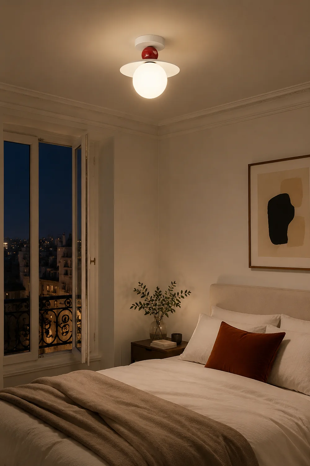 Hailie Modern LED Wall Lights/Ceiling Light Wood/Red Bedroom/Hallway/Living Room - Lumpaz