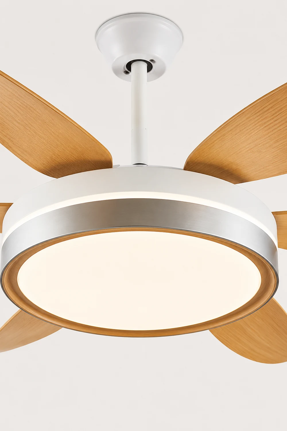 Haydn 6-Blade DC Fan with Light, Silver & Gold, Metal & Acrylic & ABS, Bedroom - Lumpaz