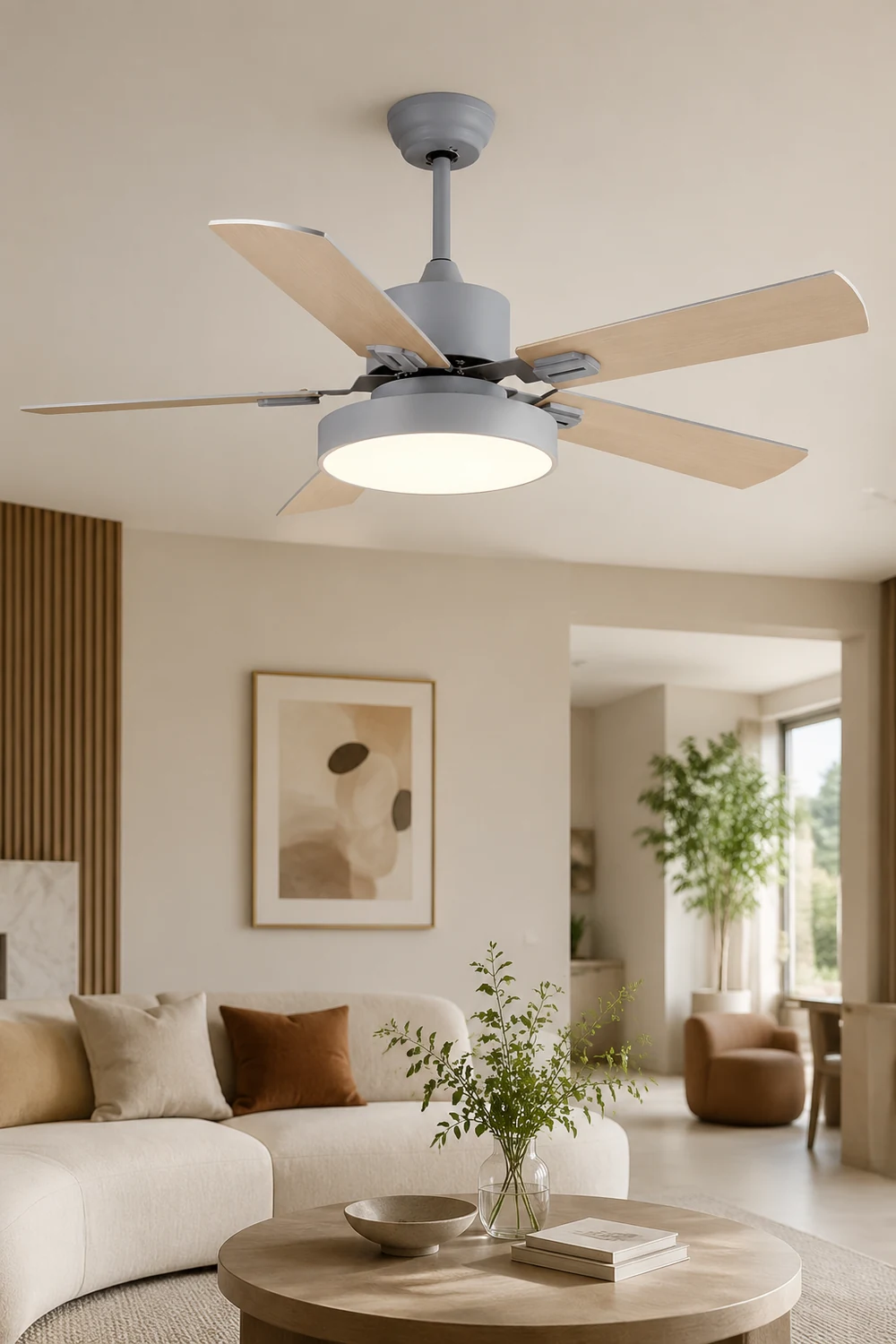Morandi 5-Blade Ceiling Fan with Light, 4 Color - Lumpaz