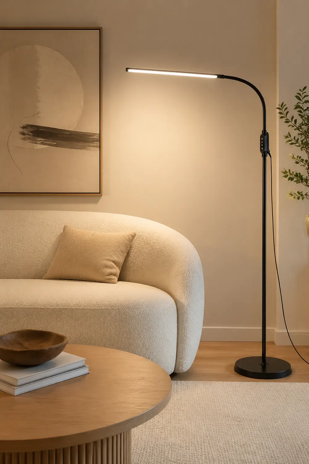 Eryn Floor Lamp Bendable/Adjustable Modern, Metal, Black, Reading - Lumpaz