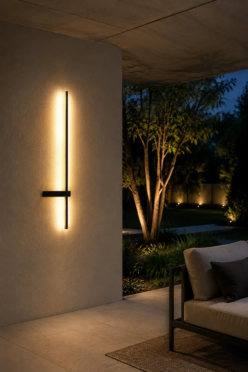 Line Strips Waterproof Led Black Modern Outdoor Wall Lights - Lumpaz