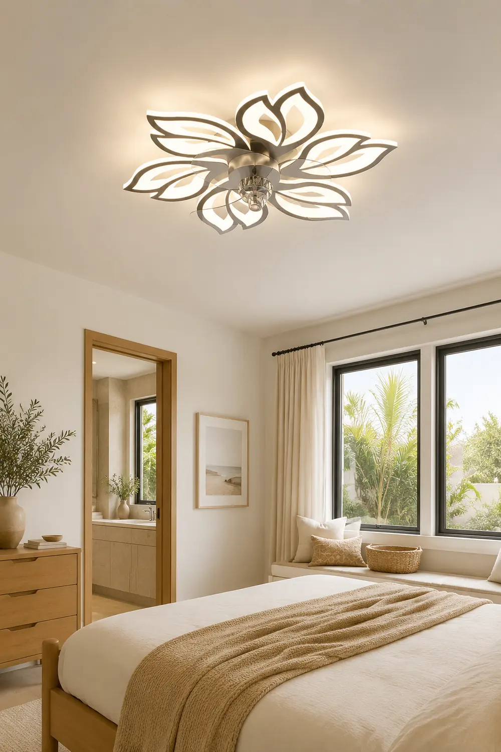 Hana Ceiling Fan with Light, 3 Color, L 26"/27"/31" - Lumpaz