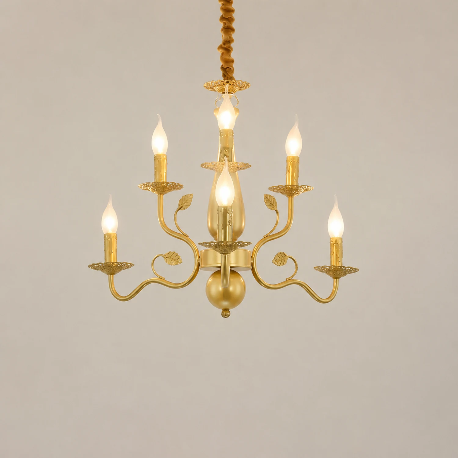 Marilyn Antique Candle Crystal/Metal Chandelier, Black/Gold - Lumpaz