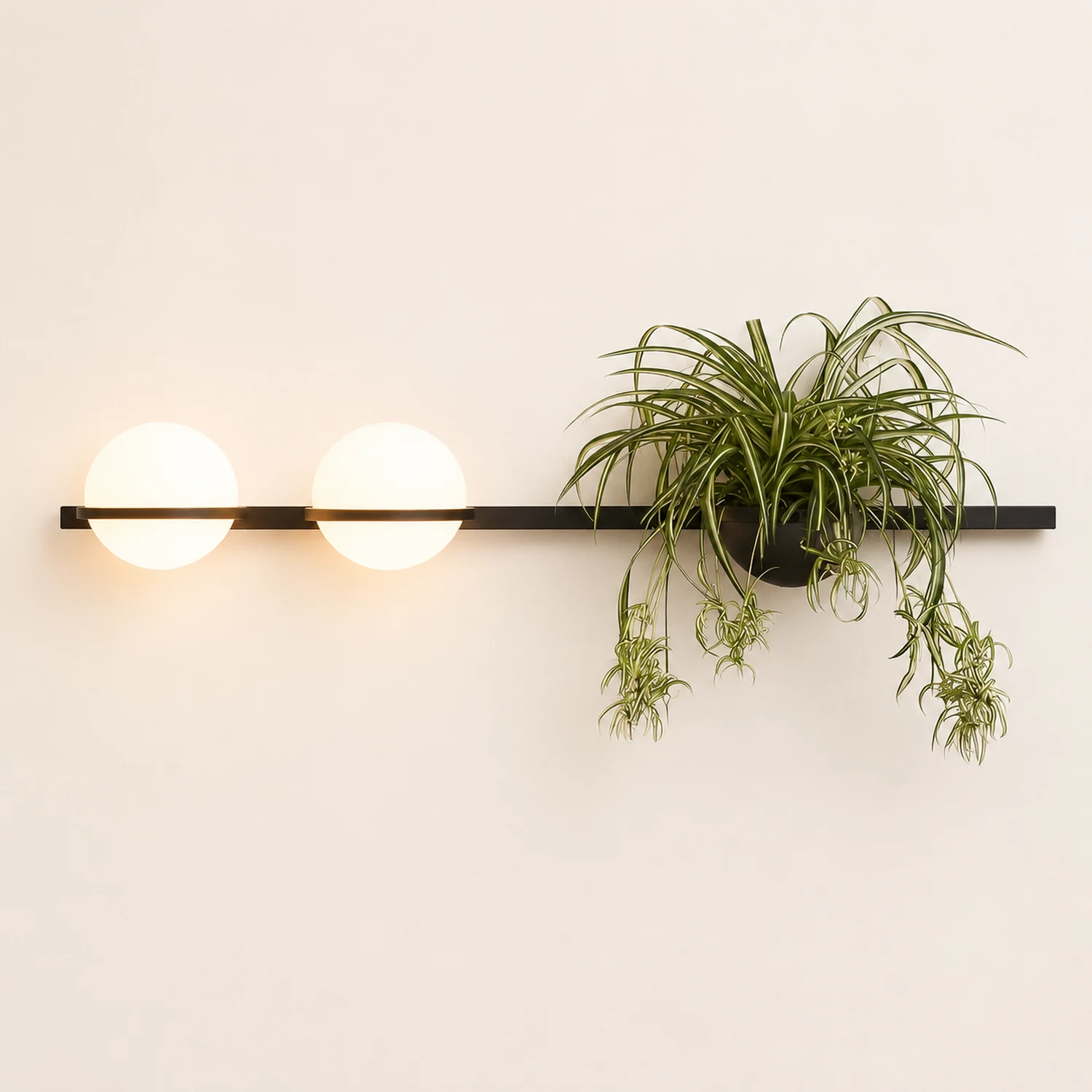 Creative Flowerpot Ball Waterproof LED Black Modern Outdoor Wall Light - Lumpaz