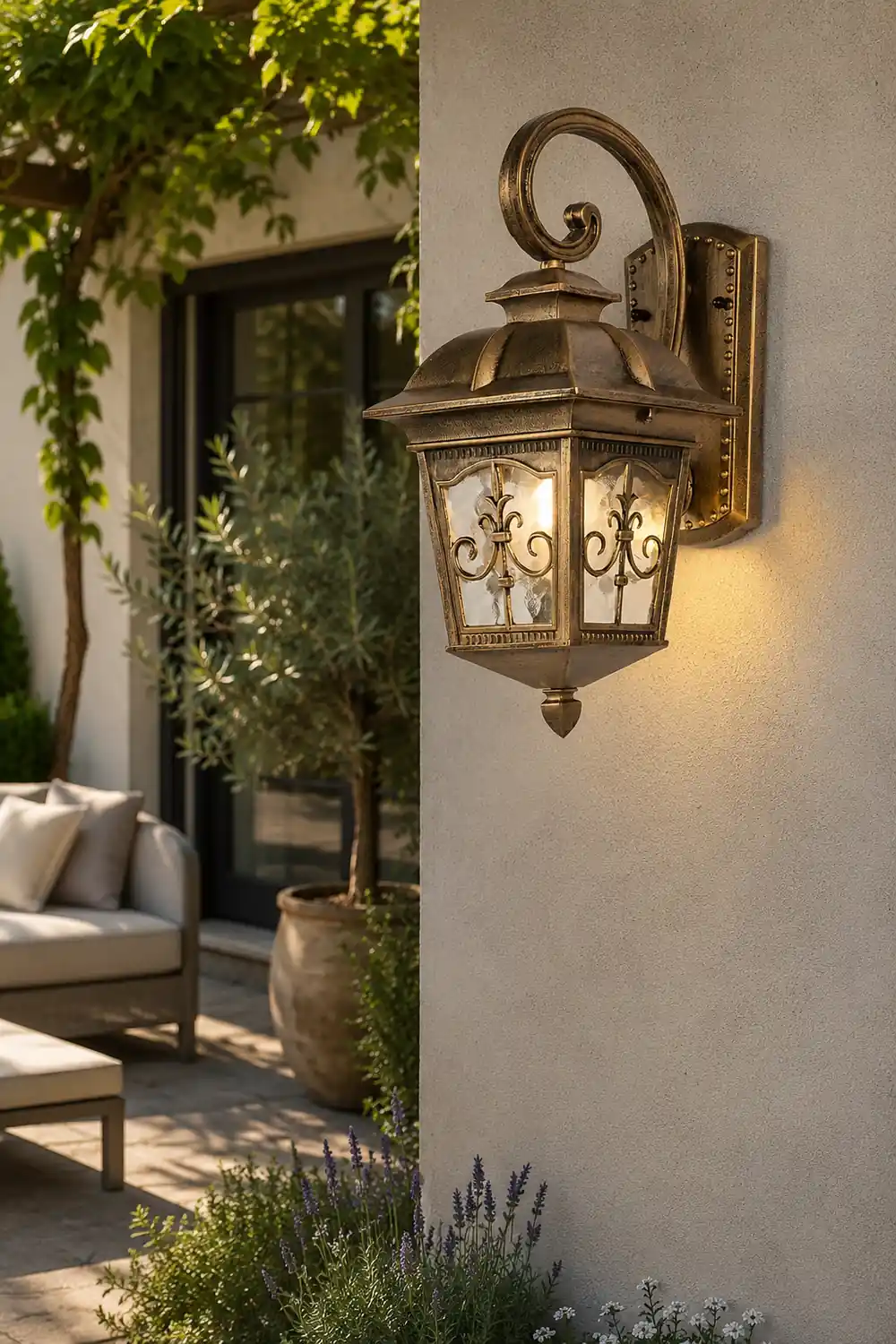 Waterproof Retro Elegant LED Glass European Style Outdoor Wall Lights - Lumpaz