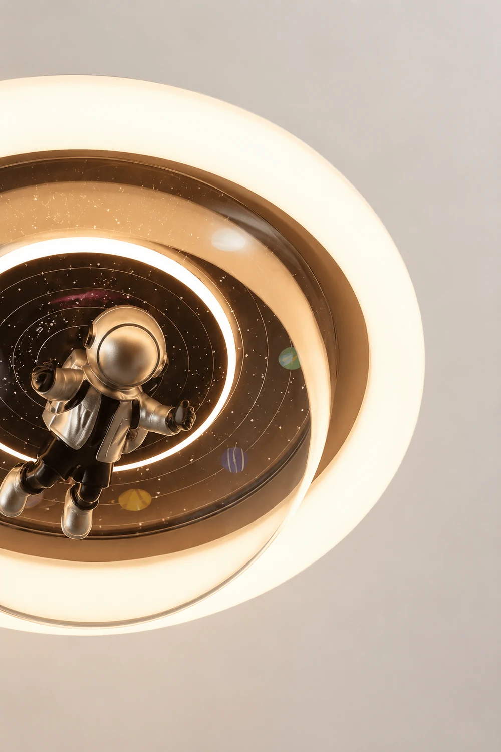 Fateh Flush Mount Ceiling Light Astronaut Modern, Metal/Acrylic, Pink/Blue, Bedroom - Lumpaz