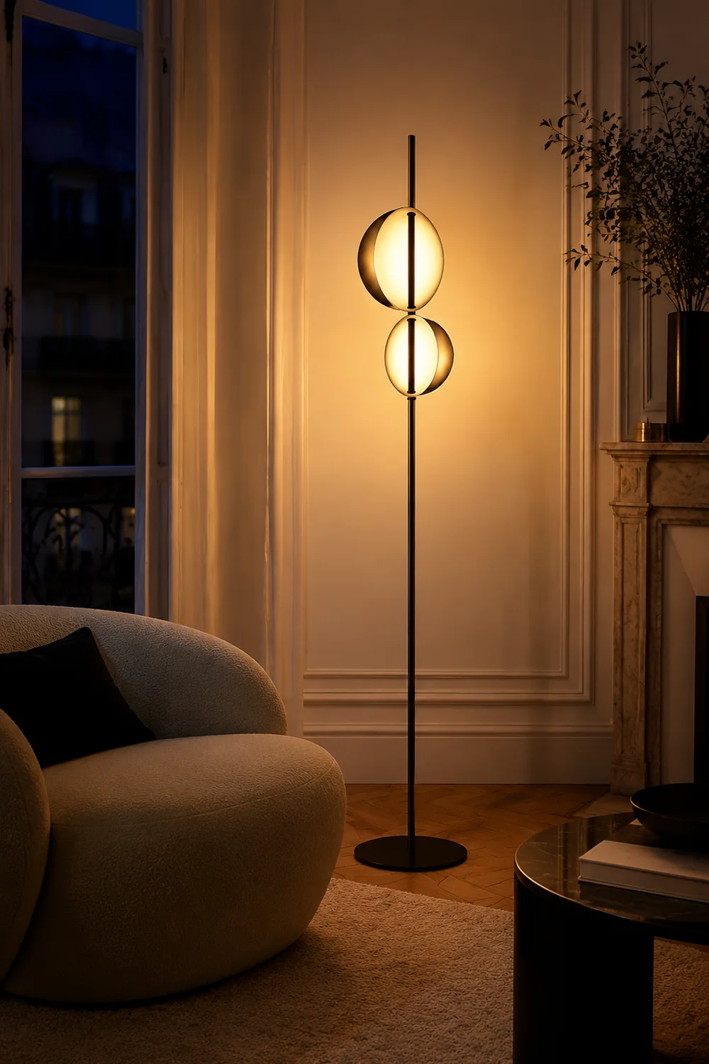 Salgado Modern Minimalist Metal Floor Lamp, Black/Gold - Lumpaz
