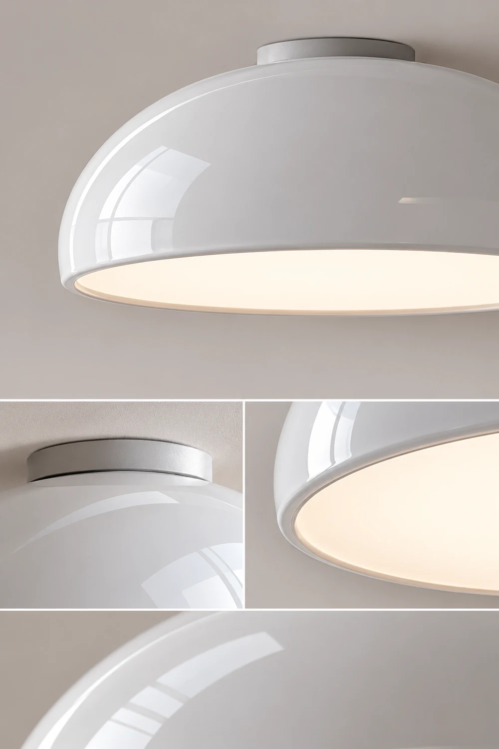 Morandi Vintage LED Ceiling Light White/Black/Red/Orange Metal Bedroom/Living Room - Lumpaz