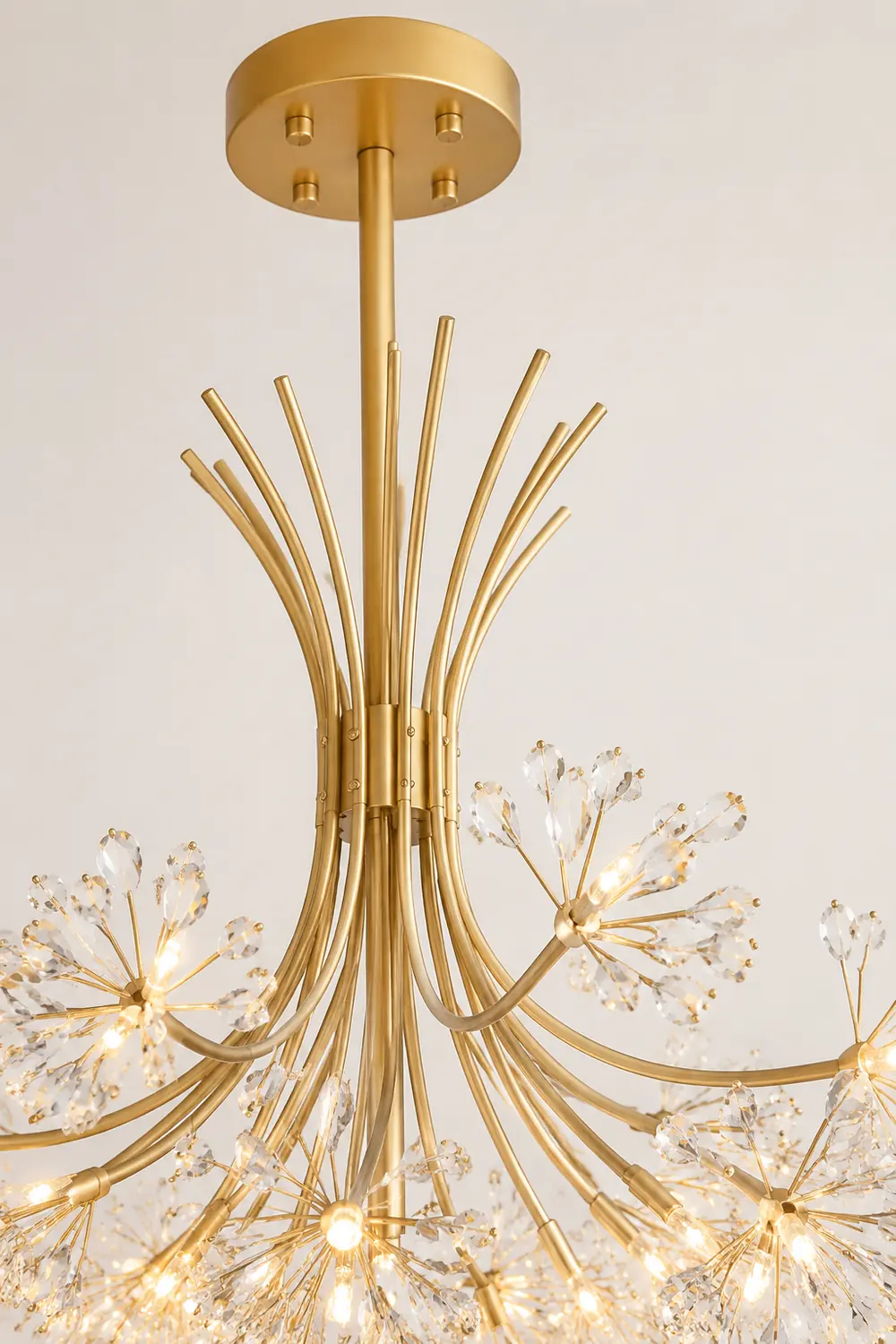 Lily Modern Art Deco Crystal Sputnik Chandelier, Black/Gold - Lumpaz