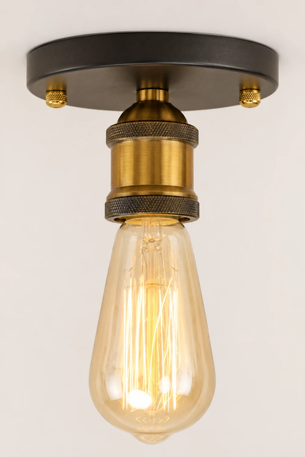 Alessio Retro Vintage Bulb Semi-Flush Mount Ceiling Light - Lumpaz