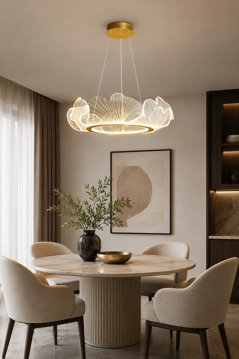 Marilyn Modern Blown Pendant Light, Metal/Acrylic, Living Room/Hall - Lumpaz