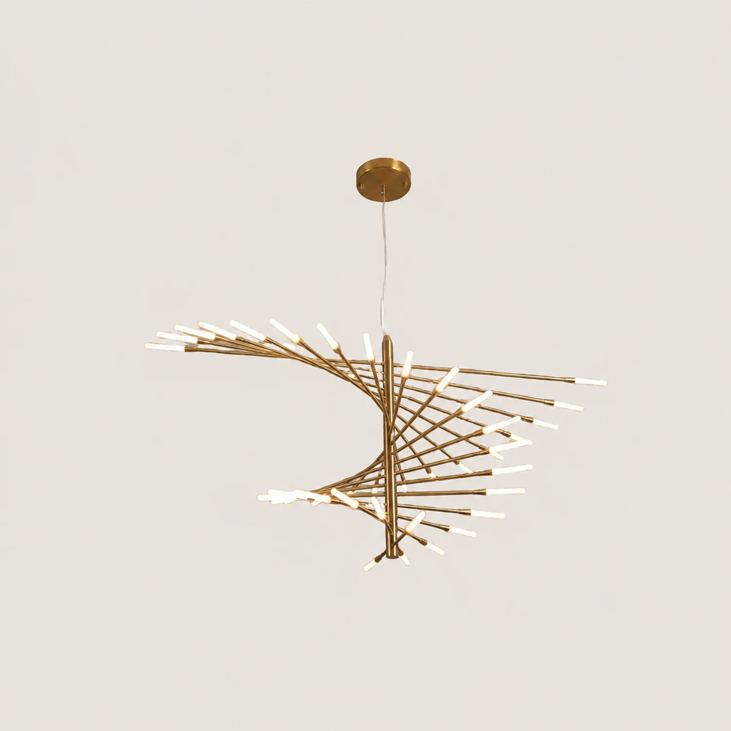 Lowry Modern Chandelier Black/Gold Metal/Acrylic Living Room - Lumpaz