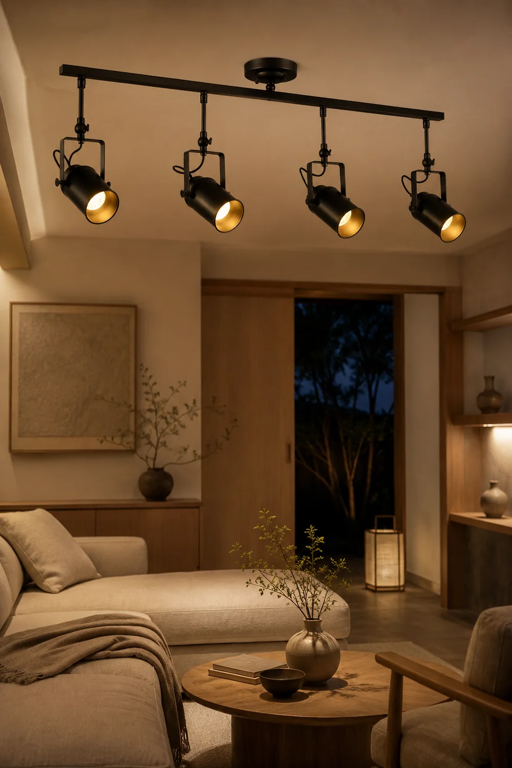 Alessio Vintage Adjustable Semi-Flush Mount Ceiling Light, Black - Lumpaz