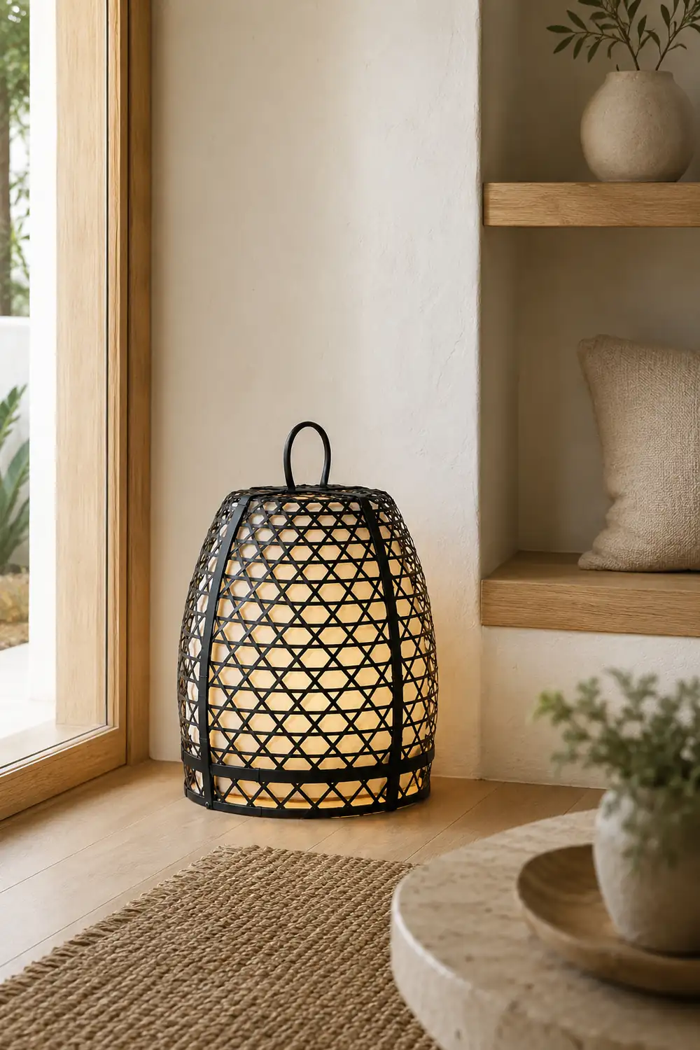 Alessio Retro Cage Shaped Metal Acrylic Floor Lamp - Lumpaz