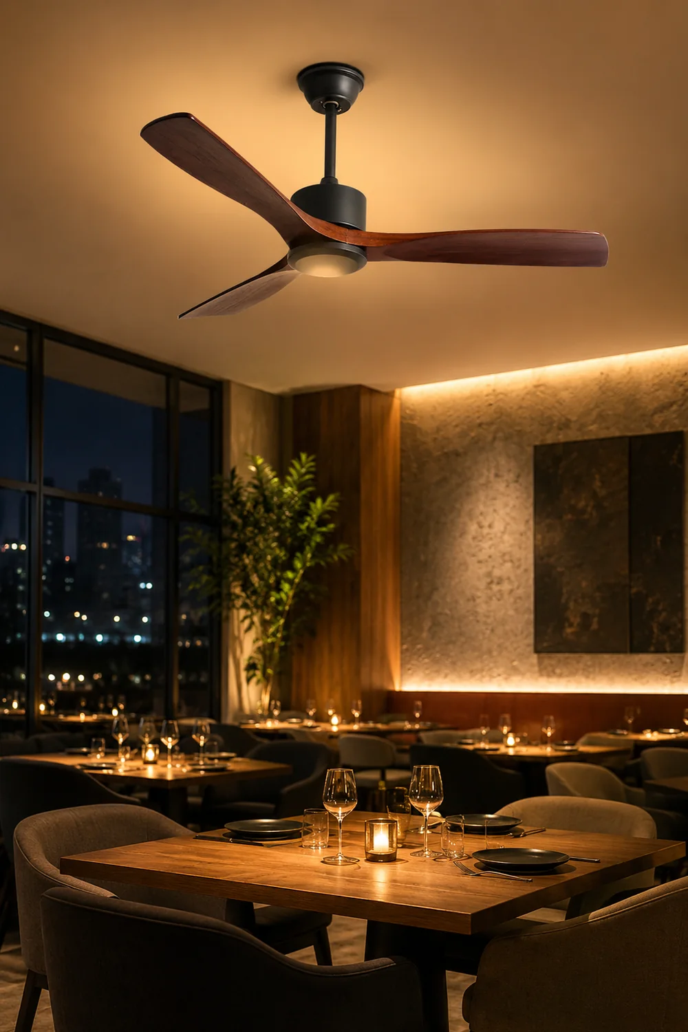 Haydn 3-Blade Black & Red Ceiling Fans, DIA 52'' - Lumpaz