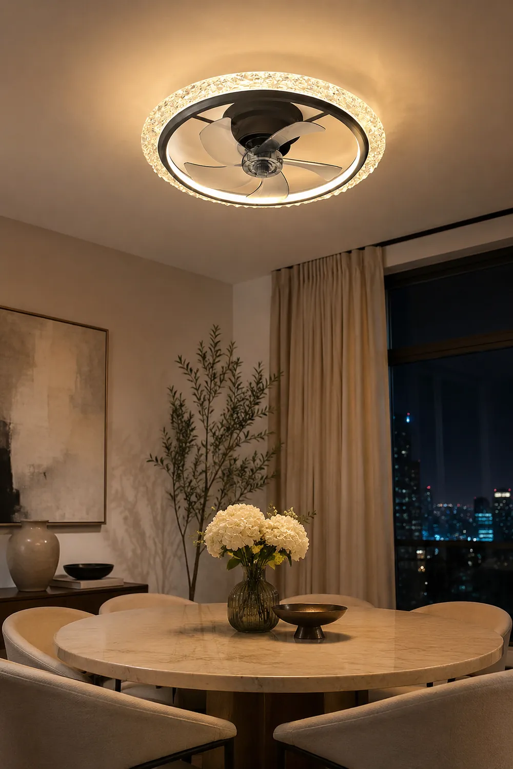 Kirsten 2-Light Ceiling Fan with Light, 2 Color, DIA 20"/24" - Lumpaz
