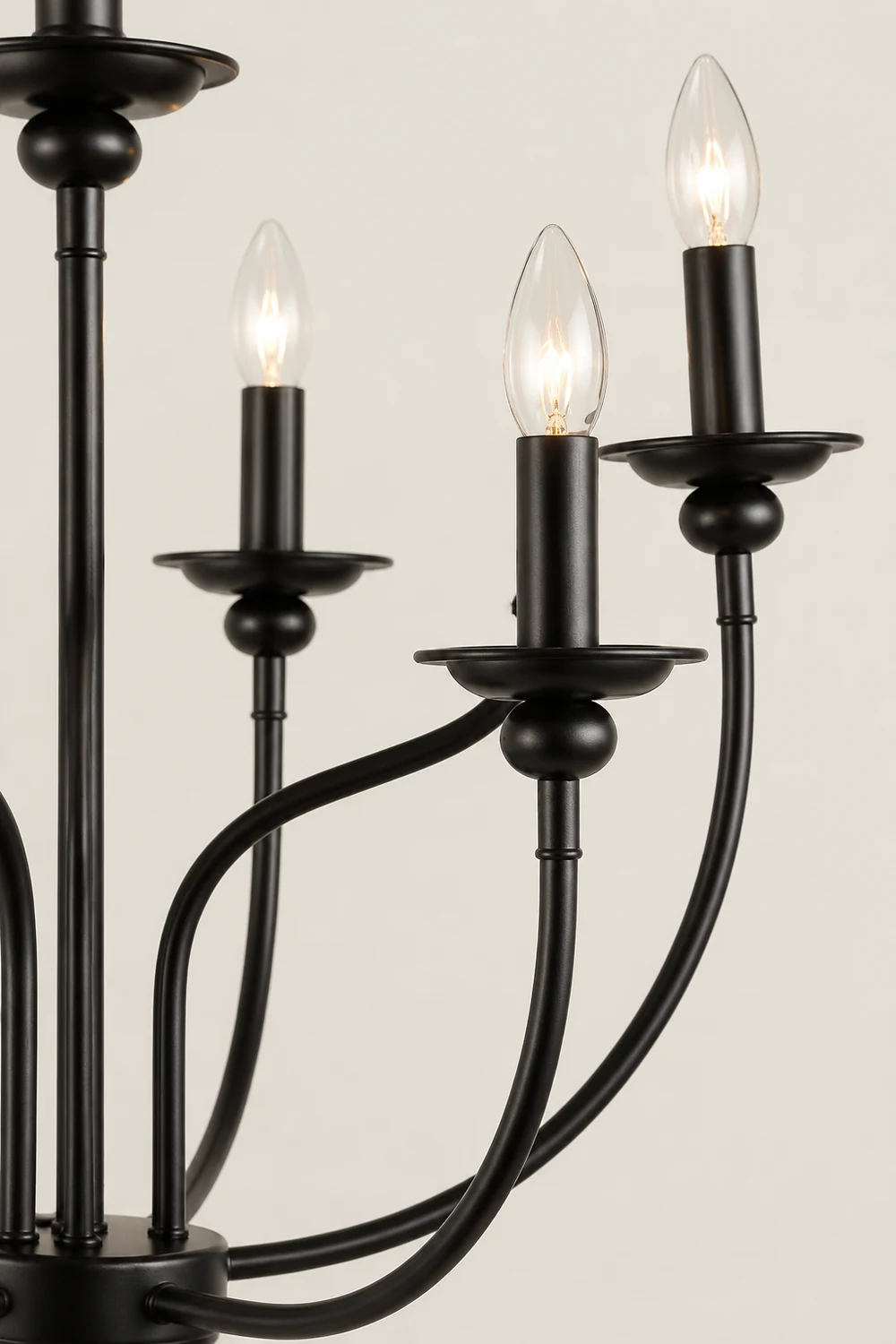 Silva Modern LED Chandelier Black Metal Bedroom Living Room - Lumpaz