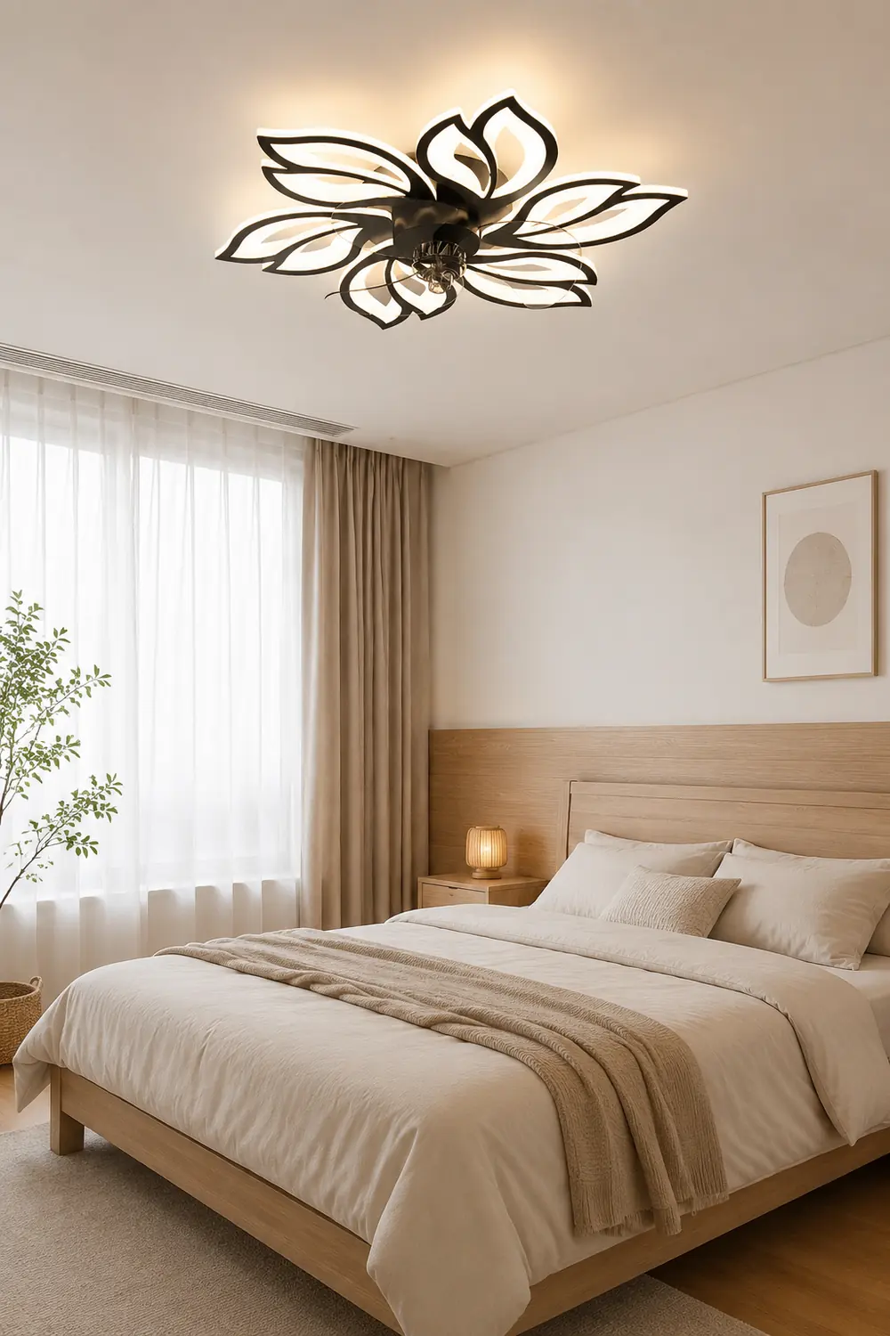 Hana Ceiling Fan with Light, 3 Color, L 26"/27"/31" - Lumpaz