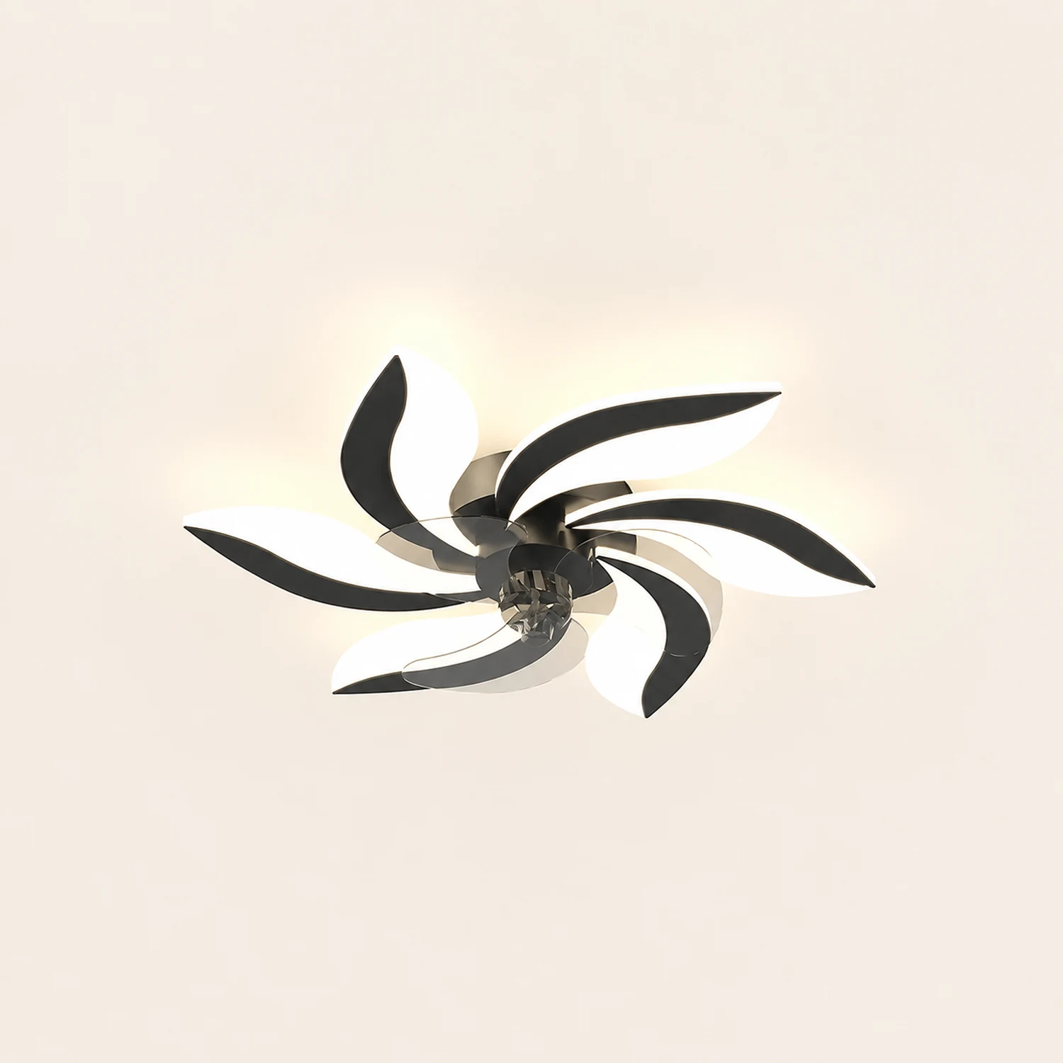 Hana Modern Flower Ceiling Fan with Light, 3 Color, L 25.5"/27"/31"/35.5" - Lumpaz