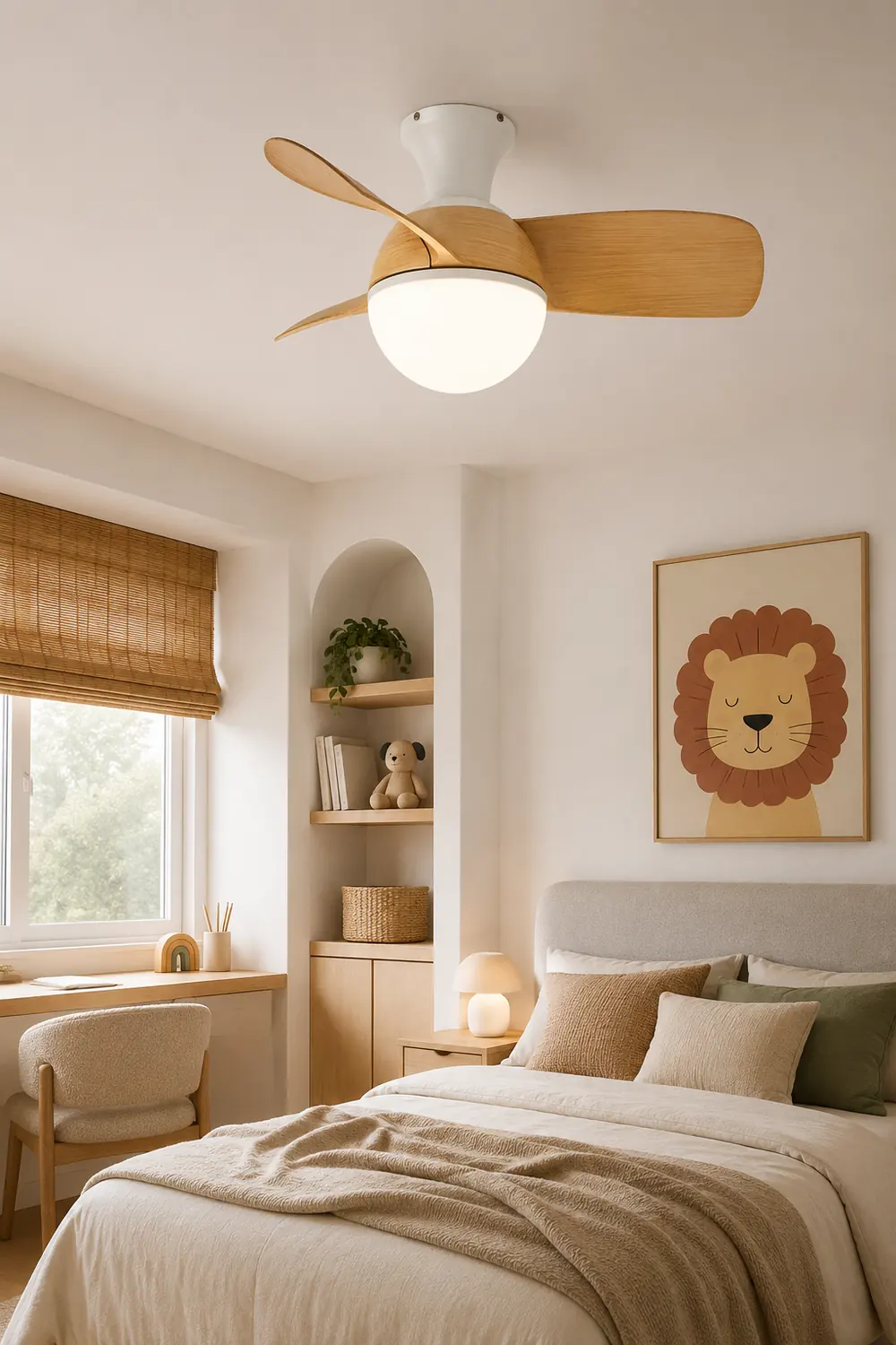 Morandi 3-Blade Basic Ceiling Fan with Light, 3 Color, 30'' - Lumpaz