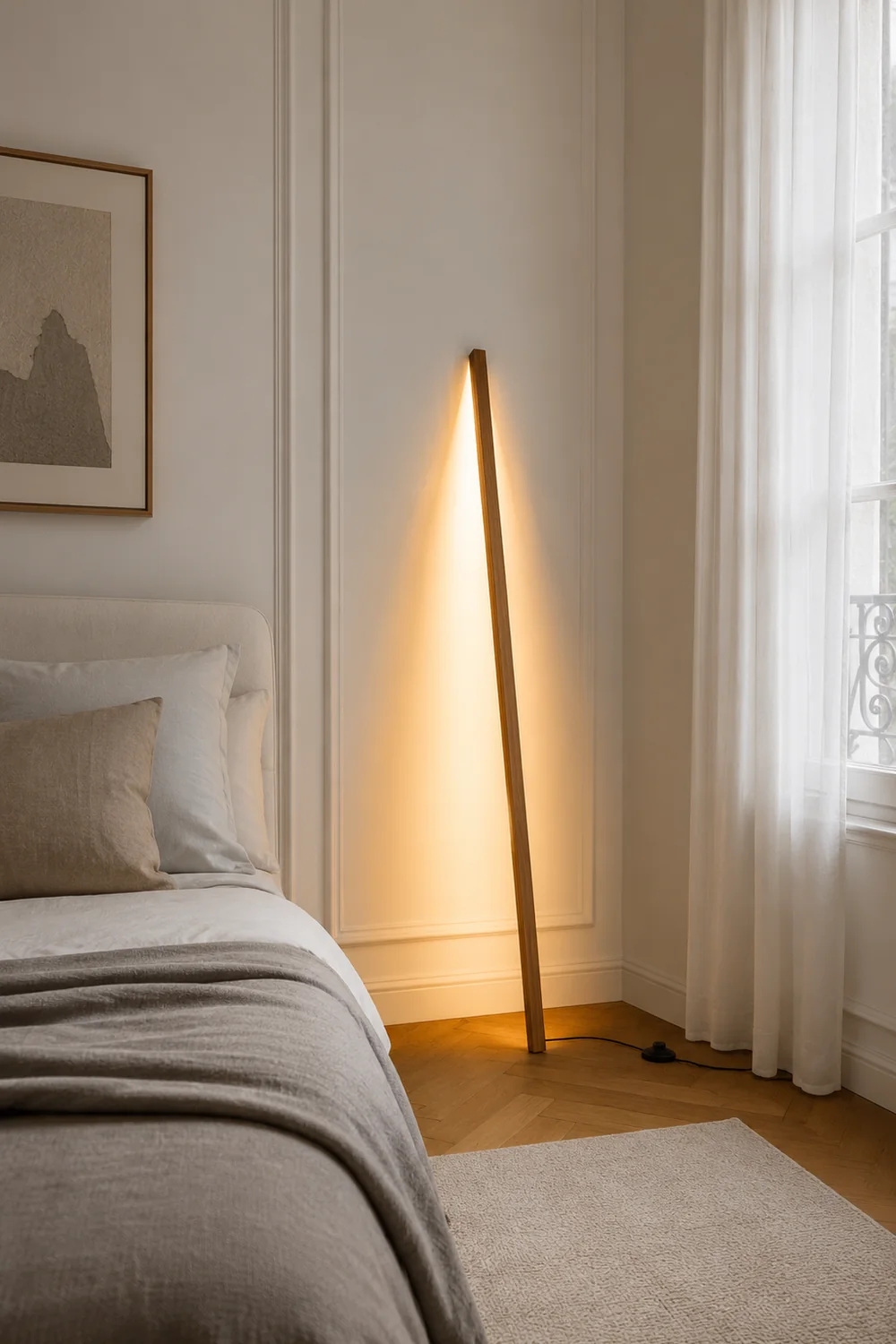 Ozawa Minimalist Linear Wooden 2 Color Floor Lamp - Lumpaz