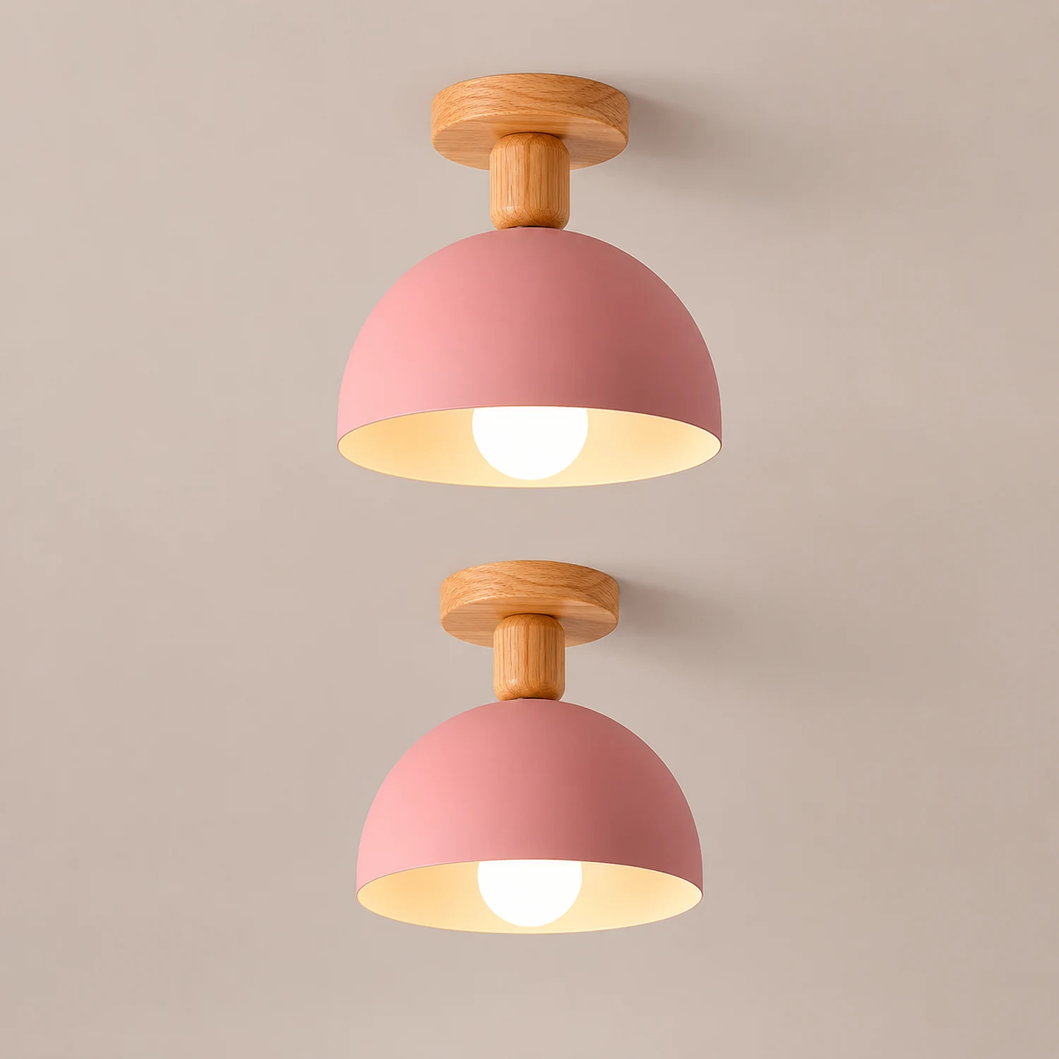 Ozawa Modern LED Ceiling Light Fixtures Wood/Metal Living Room - Lumpaz