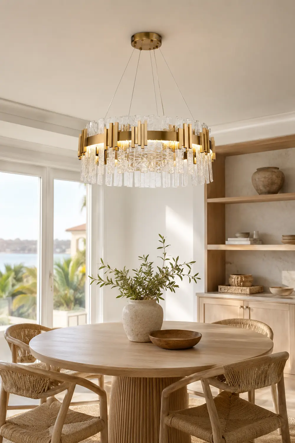 Marilyn Mid Century Iron & Glass Chandelier Circle - Lumpaz