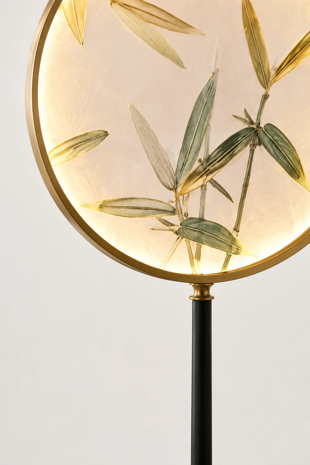 Jade Zen Artistic Circle Floor Lamp, Metal/Glass - Lumpaz