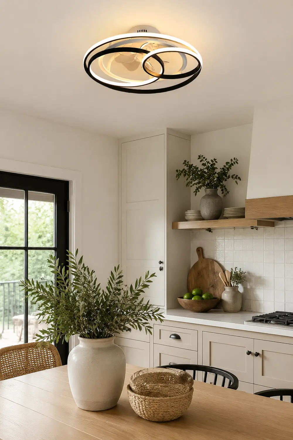 Arisha 4-Rings Ceiling Fan with Light, DIA 21.6"/23.6" - Lumpaz