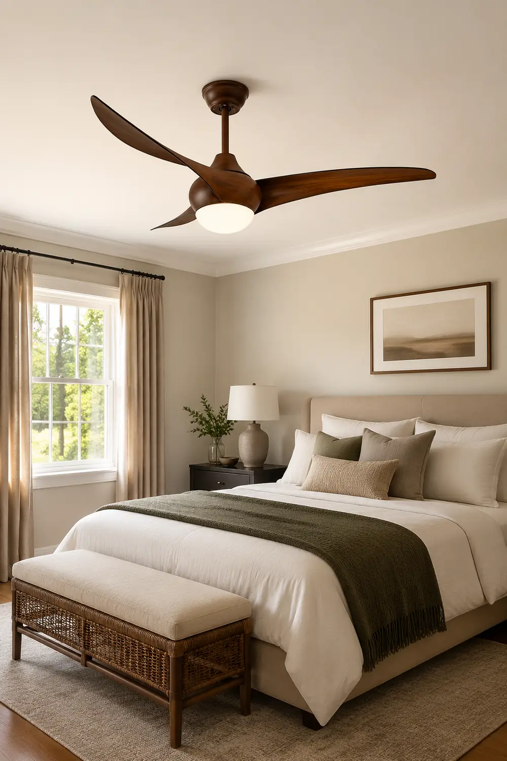 Garner 3-Blade Black & Brown Ceiling Fan with Light, DIA 52'' - Lumpaz