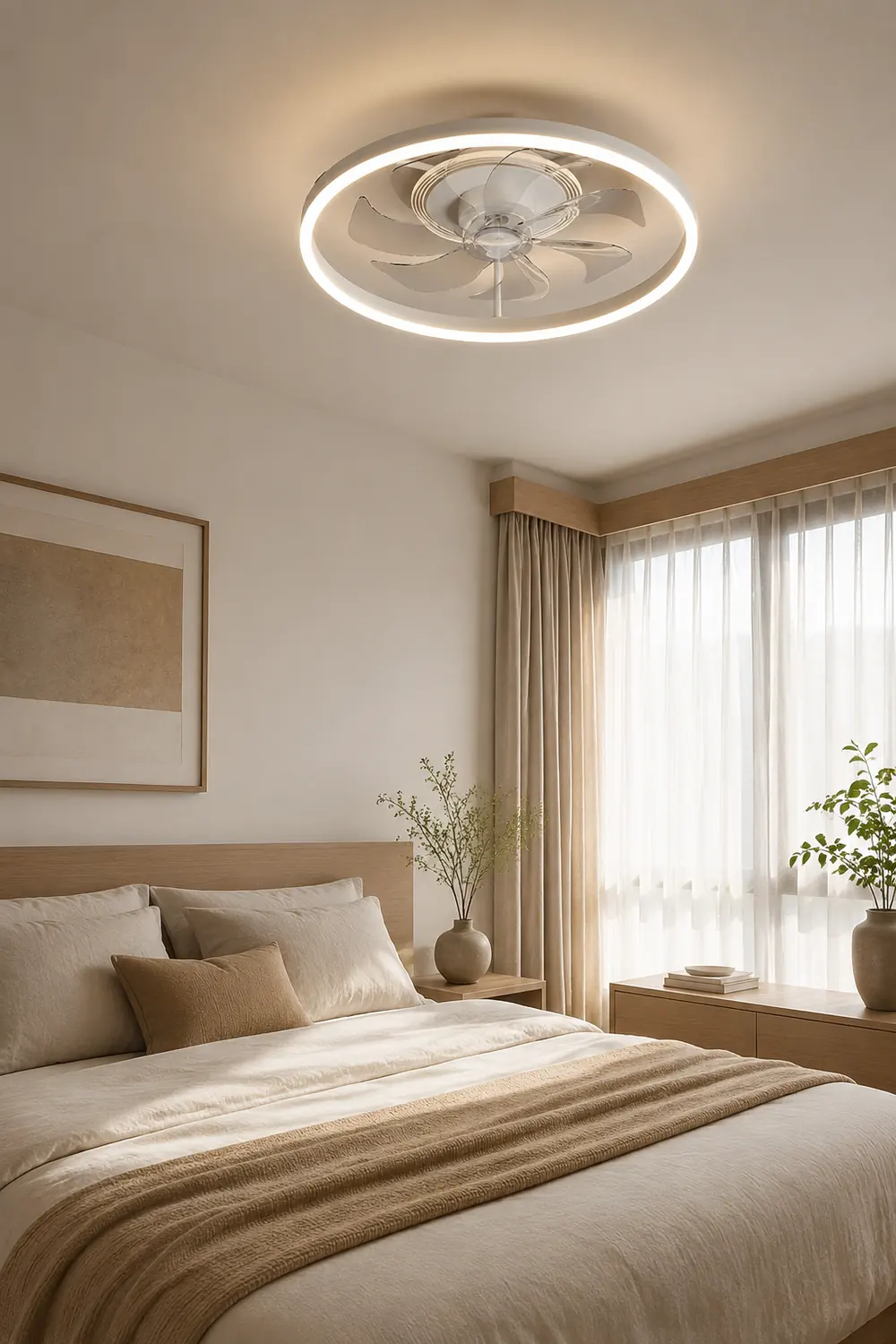 Kirsten 7/3-Blade Ceiling Fan With Light, 8 Style, L 20"/24'' - Lumpaz